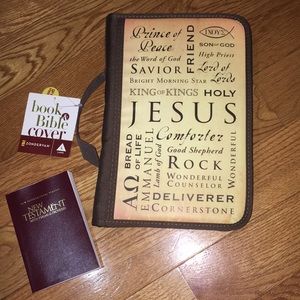 A NWT BIBLE BOOK COVER and SMALL NEW TESTAMENT